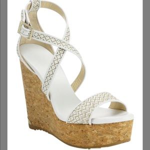Jimmy Choo White Portia Wedges